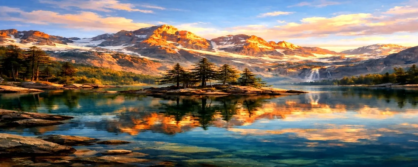 Golden Peaks Reflection