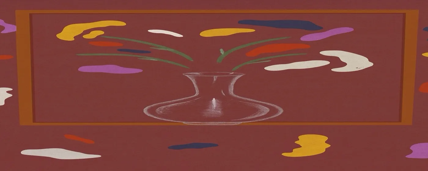Abstract Vase of Floating Colors