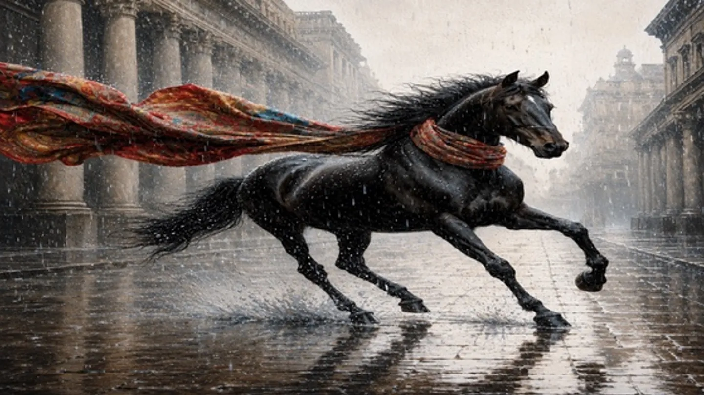 Midnight Gallop in the Rain by MrGuyz