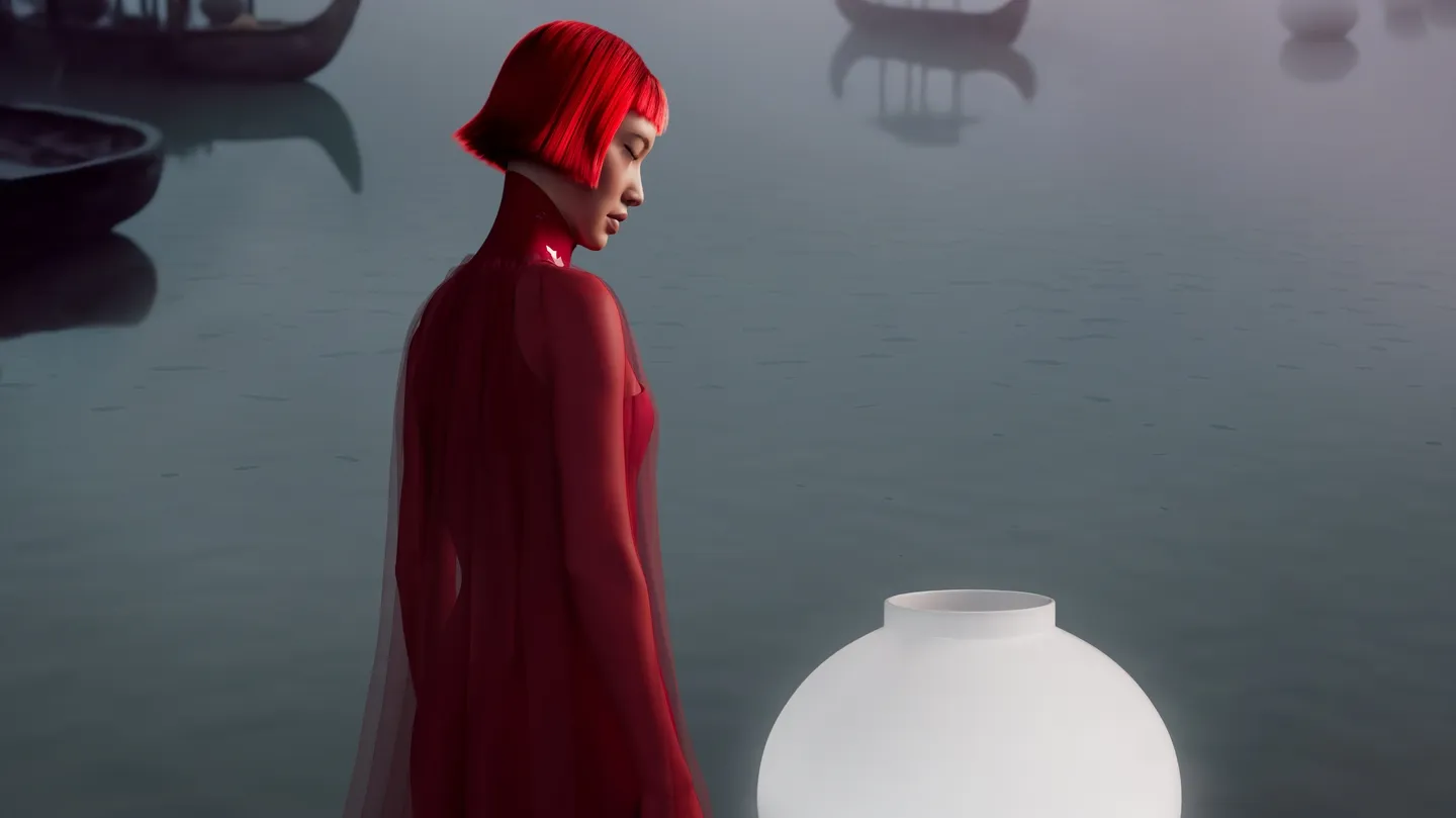 The Red Prayer III by Genesis Kai
