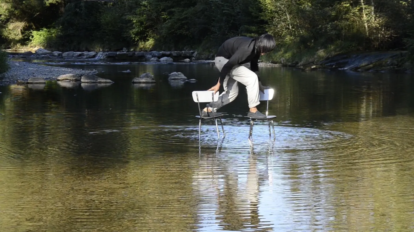 Crossing a River with Two Chairs by Wenfeng