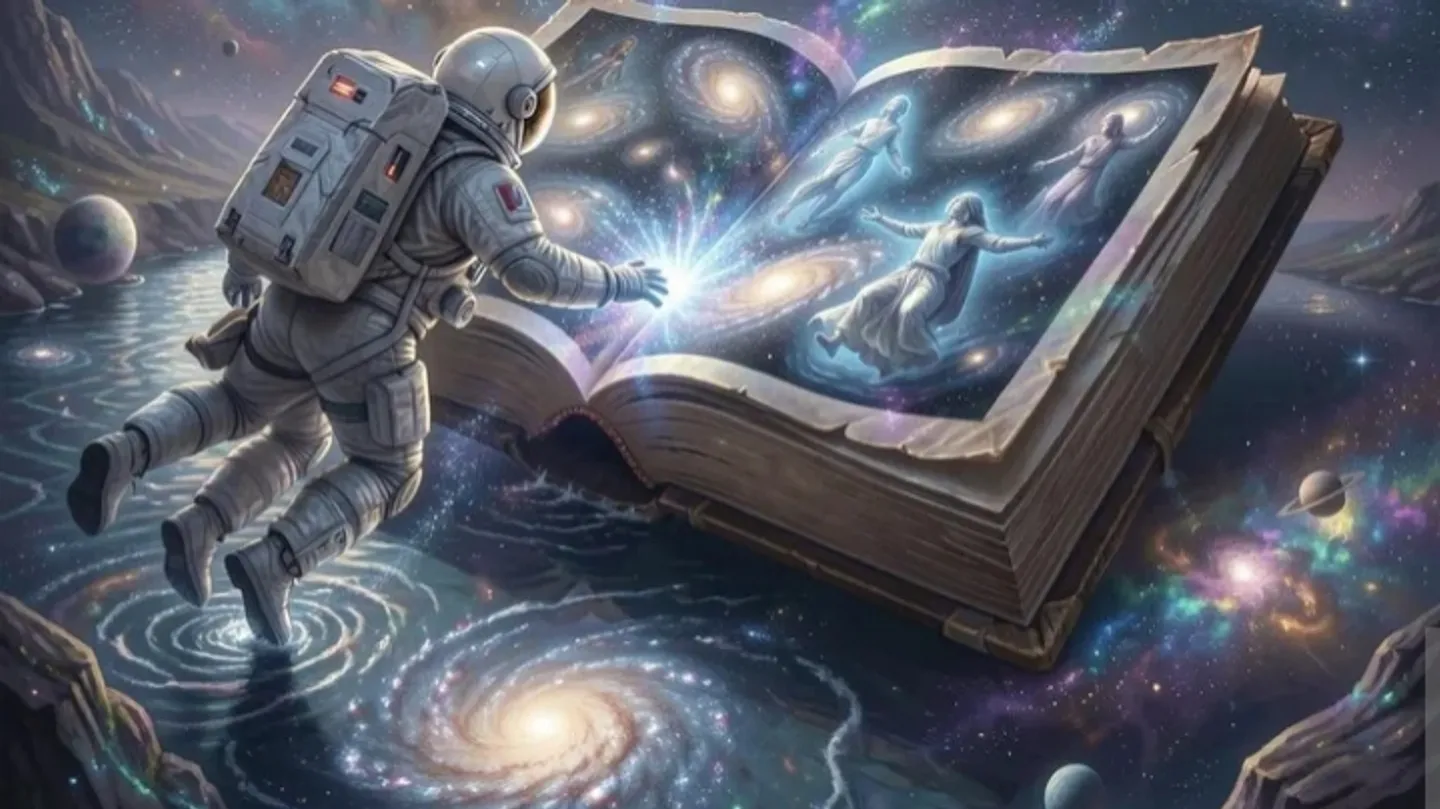 astronauta Reading by Juana Guillén Barrientos