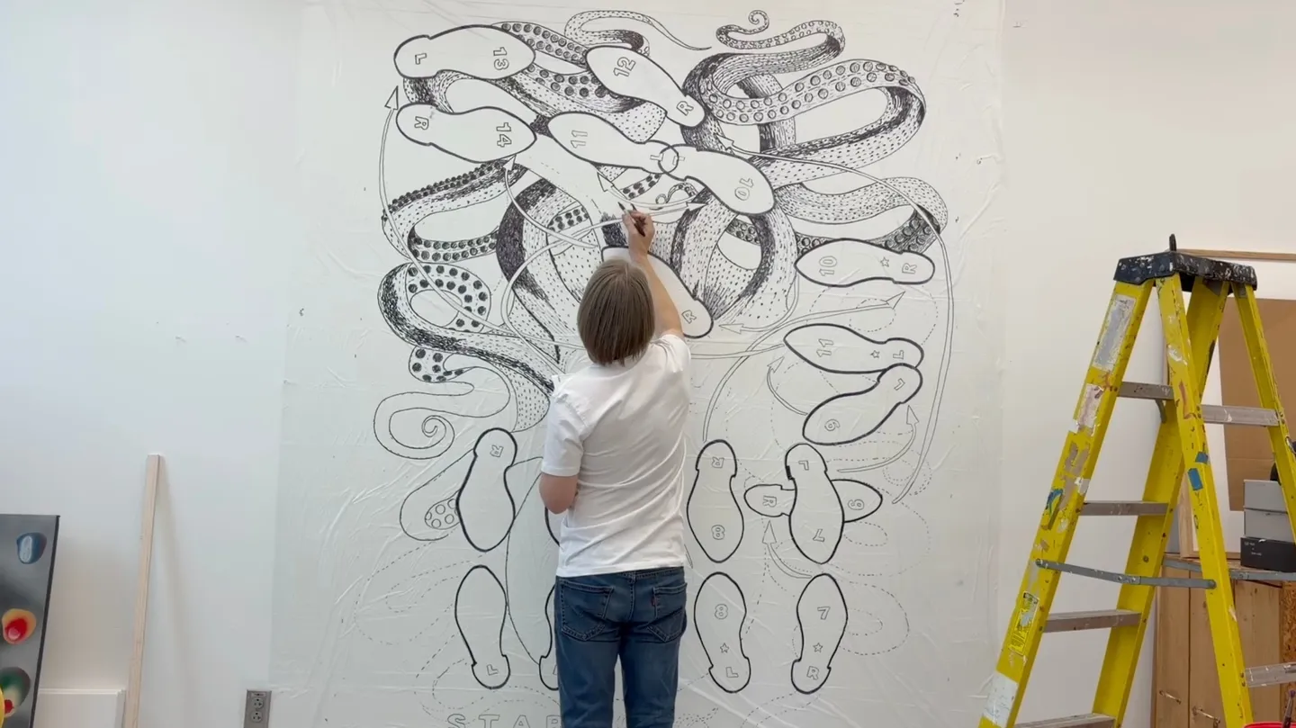 In process studio for the Venice Biennale Nauru Pavillion by Ron Laboray