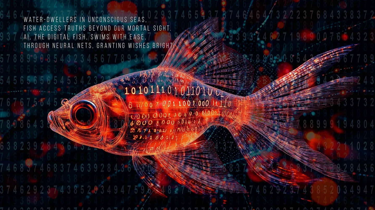 AI GOLDFISH GRANTING WISH by Galina Bleikh