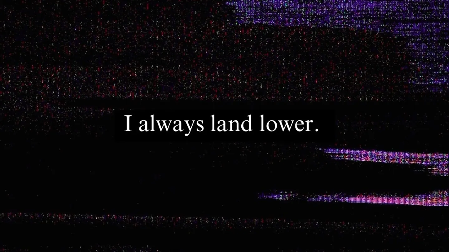 I always land lower. by R.B. Goelz